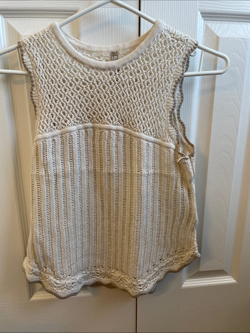 Knit Sleeveless Tank Top in Cream